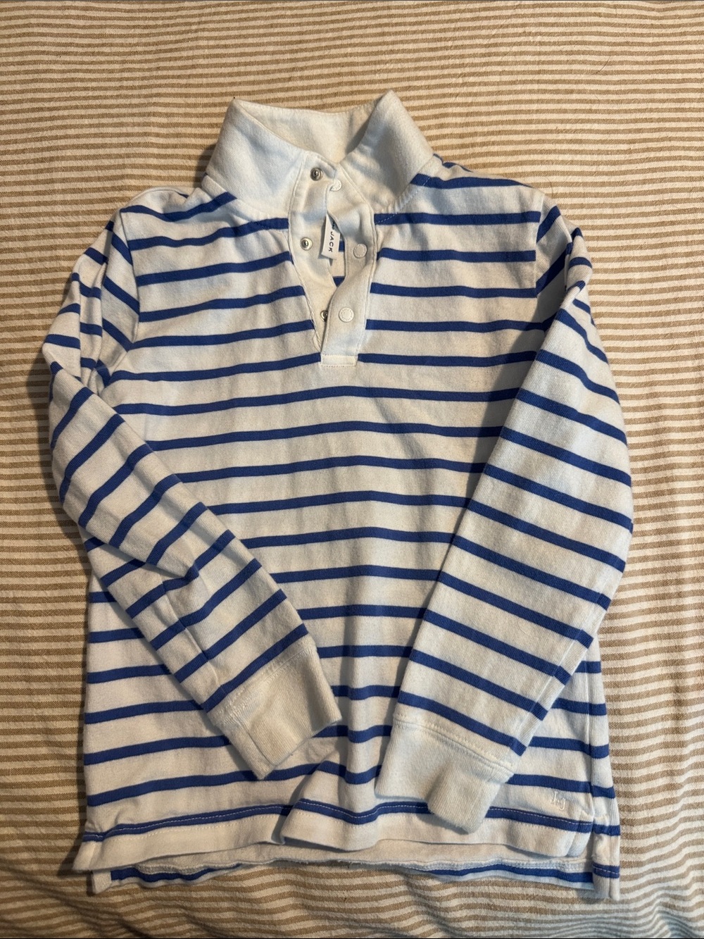 Janie and Jack White & Blue Striped Zip-Up Kids Top